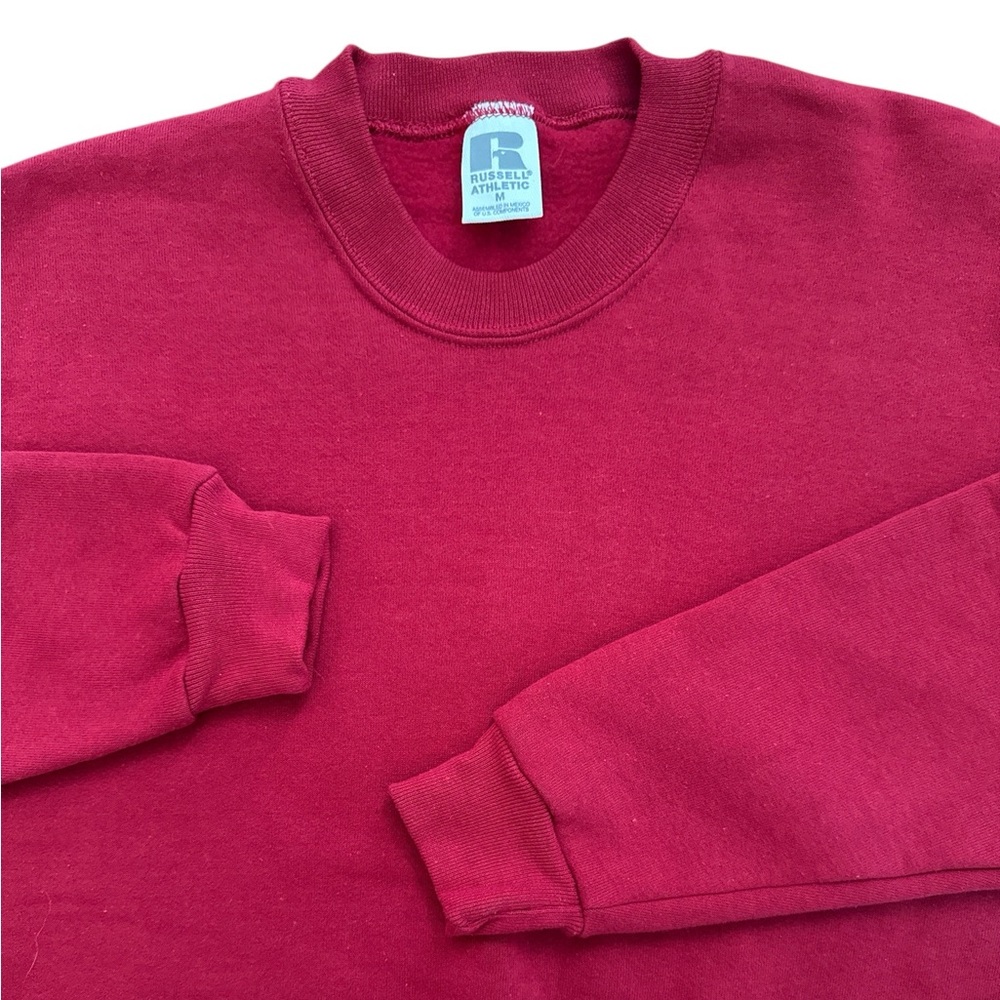 Vintage Russell Athletic‎ Women’s Burgundy Sweatshirt Size Medium Blank Grunge